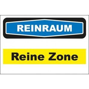 Hinweis-Aufkleber Reinraum Reine Zone gelb | stark haftend