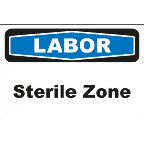 Hinweis-Aufkleber Labor Sterile Zone