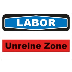 Hinweisschild Labor Unreine Zone rot · selbstklebend
