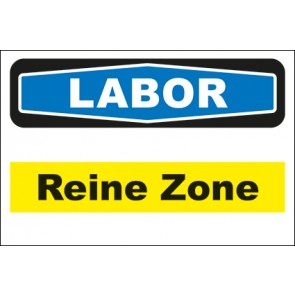 Hinweis-Aufkleber Labor Reine Zone gelb | stark haftend