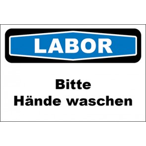 Hinweisschild Labor Bitte Hände waschen · MAGNETSCHILD