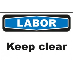 Hinweisschild Labor Keep clear · selbstklebend