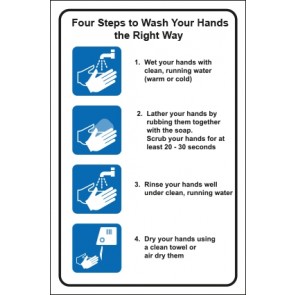 Hinweis-Aufkleber Wash Your Hands the Right Way