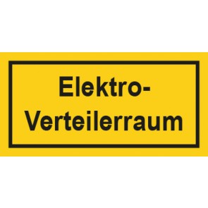 Warnhinweis Aufkleber Elektrotechnik Elektro-Verteilerraum · mit Rahmen