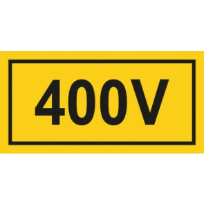 Warnschild Elektrotechnik 400V · mit Rahmen selbstklebend