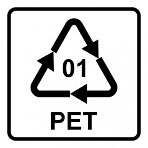Aufkleber Recycling Code 01 · PET · Polyethylenterephthalat  | viereckig · weiß | stark haftend