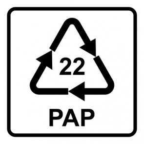 Magnetschild Recycling Code 22 · PAP · Papier | viereckig · weiß