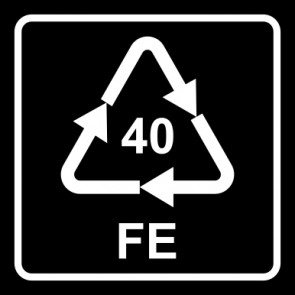 Schild Recycling Code 40 · FE · Eisen/Stahl | viereckig · schwarz