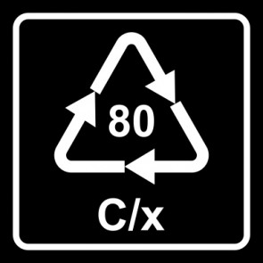 Aufkleber Recycling Code 80 · C/x · Verbund Pappe/Papier mit Metall | viereckig · schwarz
