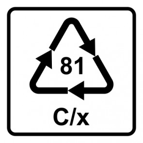 Aufkleber Recycling Code 81 · C/x · Verbund Pappe/Papier mit Kunststoff | viereckig · weiß