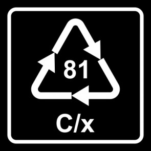 Schild Recycling Code 81 · C/x · Verbund Pappe/Papier mit Kunststoff | viereckig · schwarz