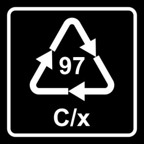 Aufkleber Recycling Code 97 · C/x · Verbund Glas mit Weißblech | viereckig · schwarz