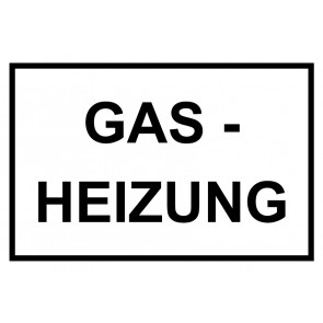 Schild GAS-HEIZUNG schwarz · weiss | selbstklebend