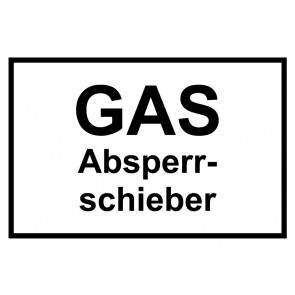 Aufkleber GAS-Absperrschieber schwarz · weiss | stark haftend