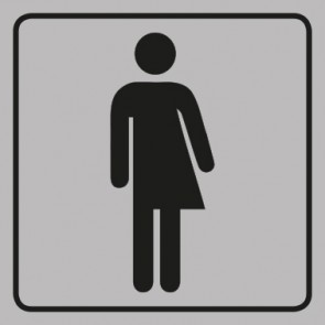 WC Toiletten Aufkleber Transgender | viereckig · grau | stark haftend