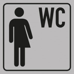WC Toiletten Aufkleber | Transgender WC | viereckig · grau