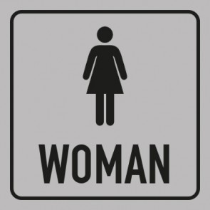 WC Toiletten Schild | Piktogramm Woman | viereckig · grau · selbstklebend