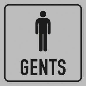 WC Toiletten Schild | Piktogramm Gents | viereckig · grau