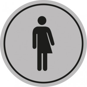 WC Toiletten Schild | Transgender | rund · grau · selbstklebend
