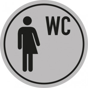 WC Toiletten Schild | Transgender WC | rund · grau · selbstklebend