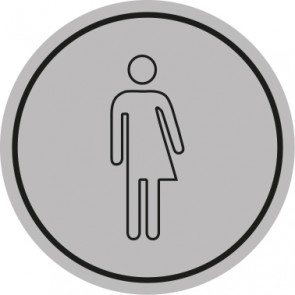 WC Toiletten Aufkleber | Transgender outline | rund · grau