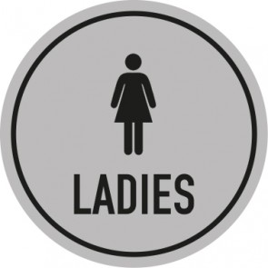 WC Toiletten Aufkleber Piktogramm Ladies | rund · grau | stark haftend