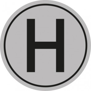WC Toiletten Schild | H | rund · grau · selbstklebend