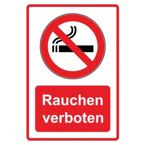 Magnetschild Verbotszeichen Piktogramm & Text deutsch · Rauchen verboten · rot (Verbotsschild magnetisch · Magnetfolie)