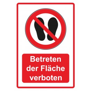 Aufkleber Verbotszeichen Piktogramm & Text deutsch · Betreten der Fläche verboten · rot | stark haftend (Verbotsaufkleber)