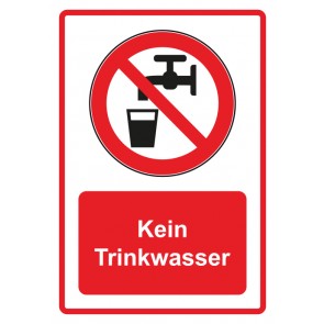 Magnetschild Verbotszeichen Piktogramm & Text deutsch · Kein Trinkwasser · rot (Verbotsschild magnetisch · Magnetfolie)