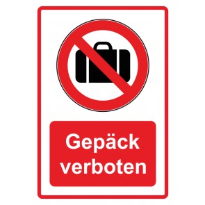 Aufkleber Verbotszeichen Piktogramm & Text deutsch · Gepäck verboten · rot (Verbotsaufkleber)