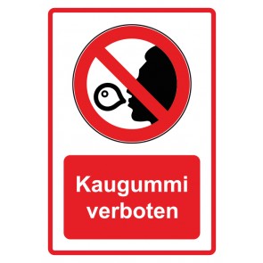 Schild Verbotszeichen Piktogramm & Text deutsch · Kaugummi verboten · rot | selbstklebend (Verbotsschild)