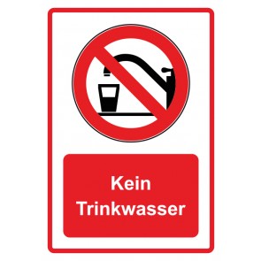 Schild Verbotszeichen Piktogramm & Text deutsch · Kein Trinkwasser · rot | selbstklebend (Verbotsschild)