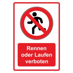 Aufkleber Verbotszeichen Piktogramm & Text deutsch · Rennen Laufen verboten · rot (Verbotsaufkleber)
