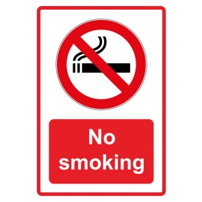 Schild Verbotszeichen Piktogramm & Text englisch · No smoking · rot | selbstklebend (Verbotsschild)