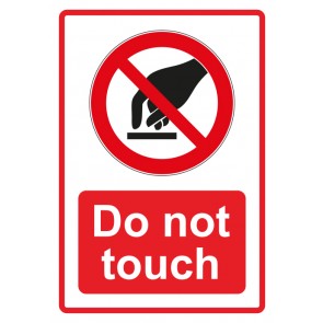Aufkleber Verbotszeichen Piktogramm & Text englisch · Do not touch · rot | stark haftend (Verbotsaufkleber)