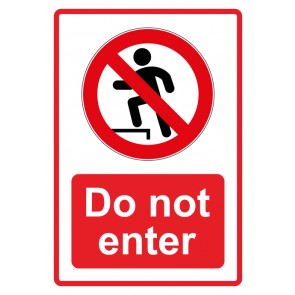 Magnetschild Verbotszeichen Piktogramm & Text englisch · Do not enter · rot (Verbotsschild magnetisch · Magnetfolie)