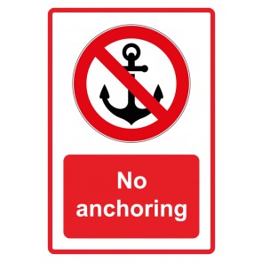 Aufkleber Verbotszeichen Piktogramm & Text englisch · No anchoring · rot (Verbotsaufkleber)