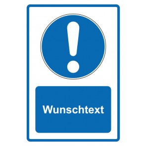 Schild Gebotszeichen Piktogramm & Text deutsch · Allgemeines Gebotszeichen · blau | selbstklebend (Gebotsschild)