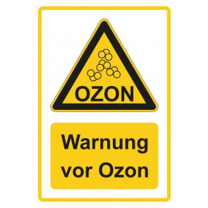 Aufkleber Warnzeichen Piktogramm & Text deutsch · Warnung vor Ozon · gelb