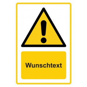 Magnetschild Warnzeichen Piktogramm & Text deutsch · Allgemeines Warnzeichen · ISO_7010_W001 · gelb