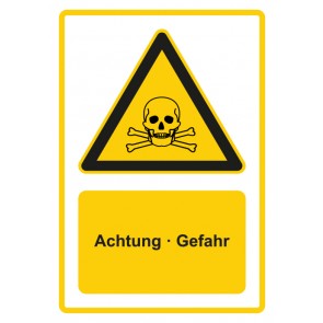 Schild Warnzeichen Piktogramm & Text deutsch · Hinweiszeichen Achtung Gefahr · gelb