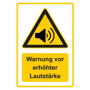 Aufkleber Warnzeichen Piktogramm & Text deutsch · Warnung vor erhöhter Lautstärke · gelb