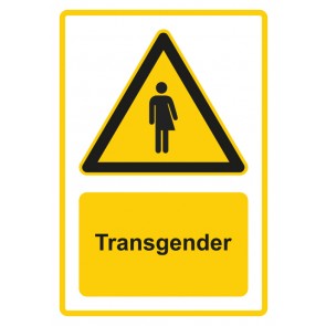 Aufkleber Warnzeichen Piktogramm & Text deutsch · Piktogramm Transgender · gelb