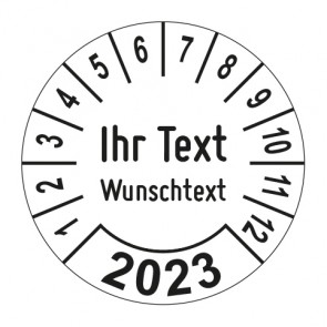 Jahresprüfplakette Wunschtext - Jahreszahl im Bogen_1
