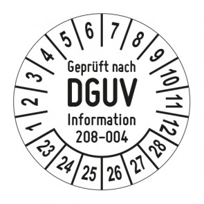 Mehrjahresprüfplakette Geprüft nach DGUV Information 208 - 004 Gabelstapler - Jahre und Monate