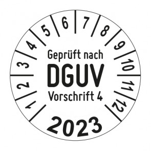 Jahresprüfplakette Geprüft nach DGUV Vorschrift 4 - Jahreszahl im Bogen_2