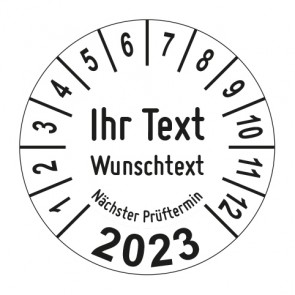 Jahresprüfplakette Wunschtext - Jahreszahl im Bogen_2
