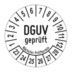 Mehrjahresprüfplakette DGUV geprüft - Jahre und Monate