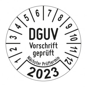 Jahresprüfplakette DGUV Vorschrift geprüft - Jahreszahl im Bogen_1